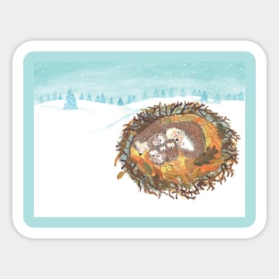 Hedgehogs & Winter Sticker